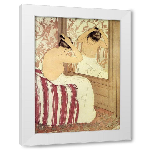 Study 1890 White Modern Wood Framed Art Print by Cassatt, Mary