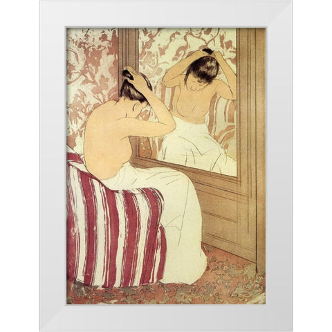 Study 1890 White Modern Wood Framed Art Print by Cassatt, Mary