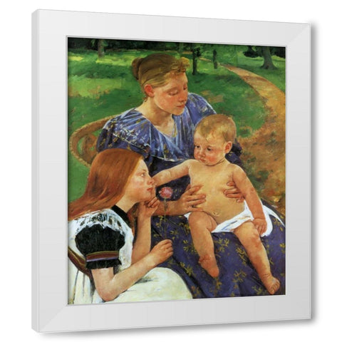 The Family 1892 White Modern Wood Framed Art Print by Cassatt, Mary