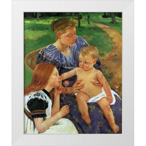 The Family 1892 White Modern Wood Framed Art Print by Cassatt, Mary
