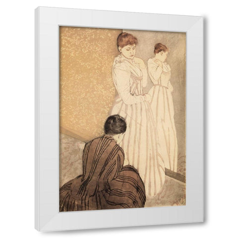 The Fitting 1891 White Modern Wood Framed Art Print by Cassatt, Mary