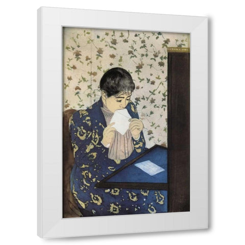 The Letter 1891 White Modern Wood Framed Art Print by Cassatt, Mary