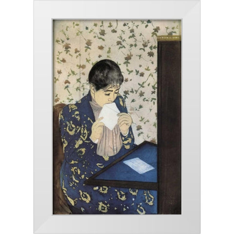 The Letter 1891 White Modern Wood Framed Art Print by Cassatt, Mary