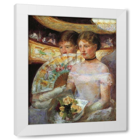 The Loge 1882 White Modern Wood Framed Art Print by Cassatt, Mary