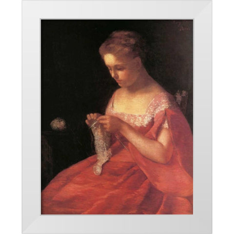 The Young Bride 1869 White Modern Wood Framed Art Print by Cassatt, Mary