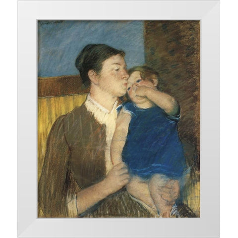Young Mother 1888 White Modern Wood Framed Art Print by Cassatt, Mary