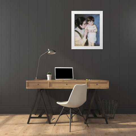 Young Thomas And His Mother 1893 White Modern Wood Framed Art Print by Cassatt, Mary