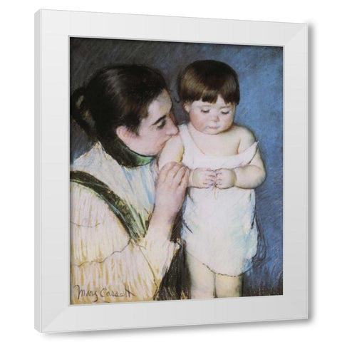 Young Thomas And His Mother 1893 White Modern Wood Framed Art Print by Cassatt, Mary