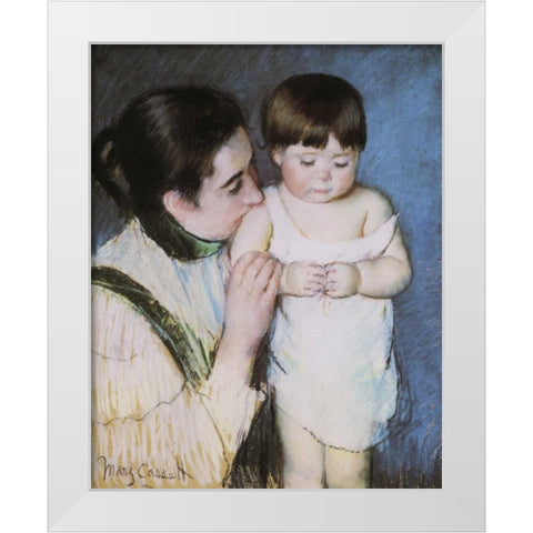 Young Thomas And His Mother 1893 White Modern Wood Framed Art Print by Cassatt, Mary