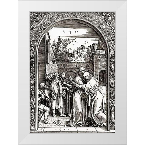 Life Of The Virgin 3 White Modern Wood Framed Art Print by Durer, Albrecht