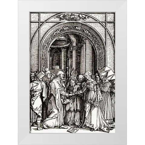 Life Of The Virgin 6 White Modern Wood Framed Art Print by Durer, Albrecht