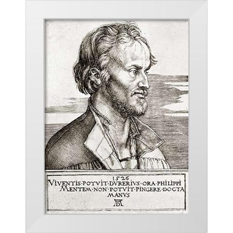 Philip Melanchthon White Modern Wood Framed Art Print by Durer, Albrecht
