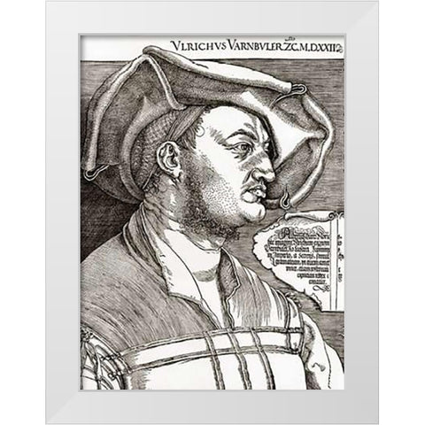 Portrait Of Ulrich Varnbuhler White Modern Wood Framed Art Print by Durer, Albrecht