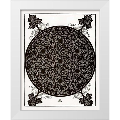 Six Knot Series 4 White Modern Wood Framed Art Print by Durer, Albrecht