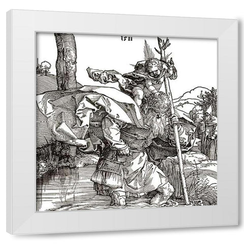 St Museumistopher White Modern Wood Framed Art Print by Durer, Albrecht