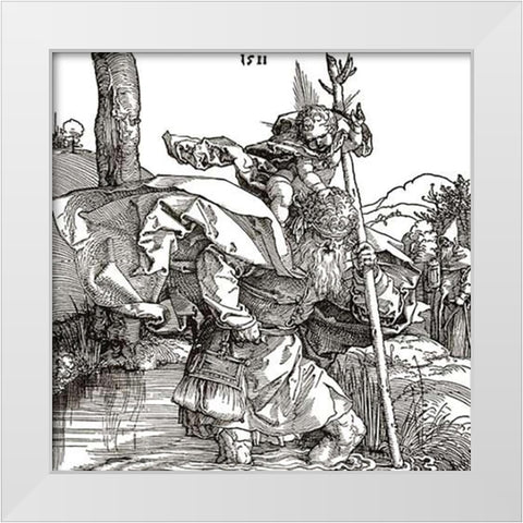 St Museumistopher White Modern Wood Framed Art Print by Durer, Albrecht
