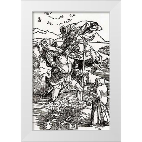 St Museumistopher 2 White Modern Wood Framed Art Print by Durer, Albrecht