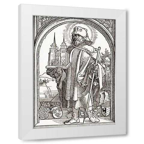 St Sebald White Modern Wood Framed Art Print by Durer, Albrecht