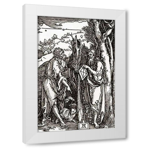 Sts John The Baptist And Onuphrius White Modern Wood Framed Art Print by Durer, Albrecht
