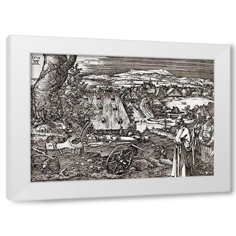 The Cannon White Modern Wood Framed Art Print by Durer, Albrecht