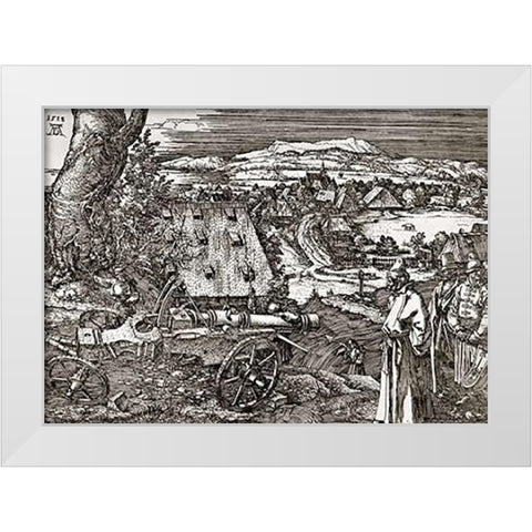 The Cannon White Modern Wood Framed Art Print by Durer, Albrecht