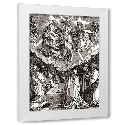 The Coronation Of The Virgin White Modern Wood Framed Art Print by Durer, Albrecht