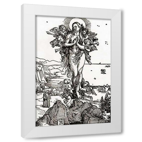 The Ecstasy Of St Mary Magdalene White Modern Wood Framed Art Print by Durer, Albrecht