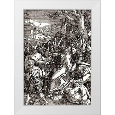 The Great Passion 10 White Modern Wood Framed Art Print by Durer, Albrecht