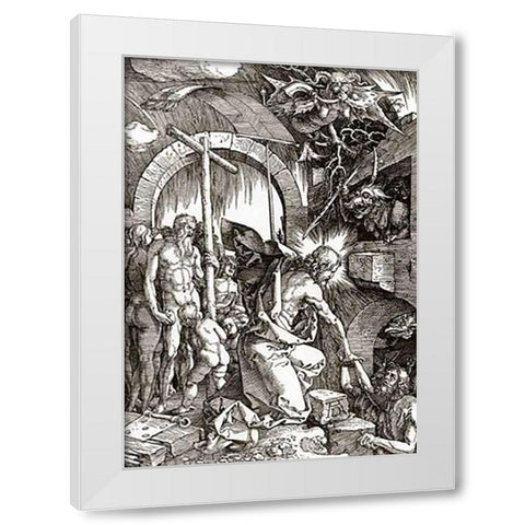 The Great Passion 11 White Modern Wood Framed Art Print by Durer, Albrecht