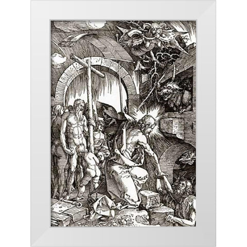 The Great Passion 11 White Modern Wood Framed Art Print by Durer, Albrecht