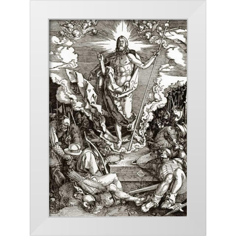 The Great Passion 12 White Modern Wood Framed Art Print by Durer, Albrecht