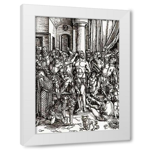 The Great Passion 2 White Modern Wood Framed Art Print by Durer, Albrecht