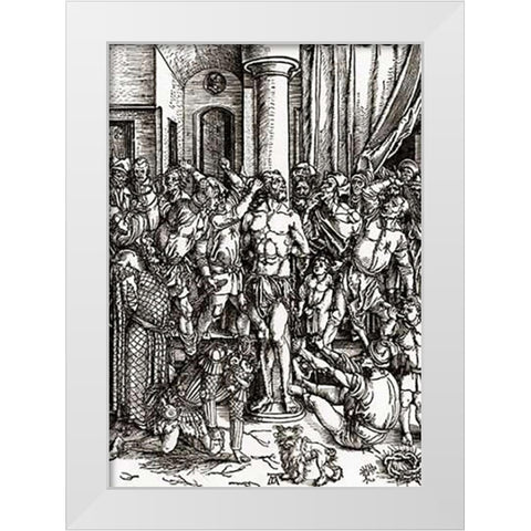 The Great Passion 2 White Modern Wood Framed Art Print by Durer, Albrecht