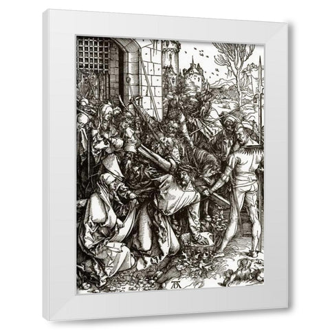The Great Passion 4 White Modern Wood Framed Art Print by Durer, Albrecht