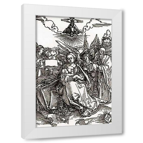 The Madonna With Joseph White Modern Wood Framed Art Print by Durer, Albrecht