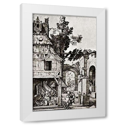 The Nativity White Modern Wood Framed Art Print by Durer, Albrecht