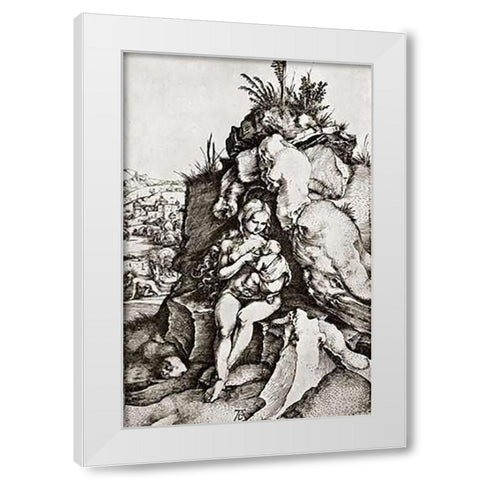 The Repentance Of St John Museumysostom White Modern Wood Framed Art Print by Durer, Albrecht