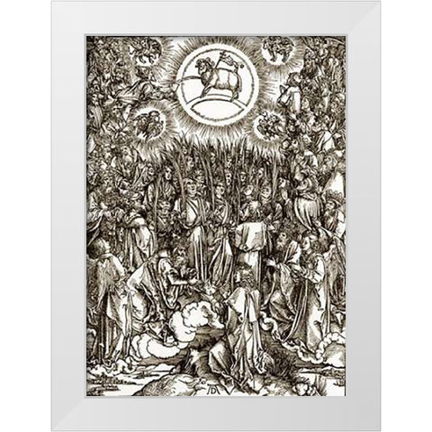 The Revelation Of St John 13 White Modern Wood Framed Art Print by Durer, Albrecht