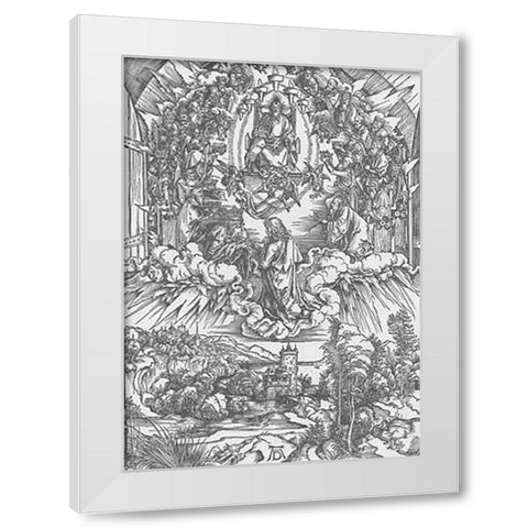 The Revelation Of St John 3 White Modern Wood Framed Art Print by Durer, Albrecht