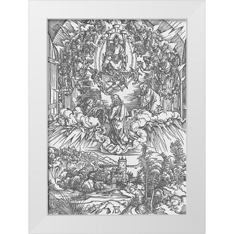 The Revelation Of St John 3 White Modern Wood Framed Art Print by Durer, Albrecht