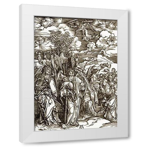 The Revelation Of St John 6 White Modern Wood Framed Art Print by Durer, Albrecht