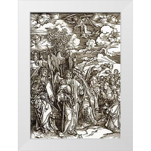 The Revelation Of St John 6 White Modern Wood Framed Art Print by Durer, Albrecht