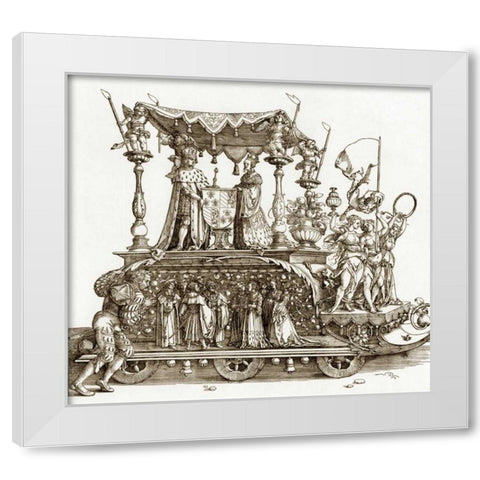 The Small Triumphal Car White Modern Wood Framed Art Print by Durer, Albrecht