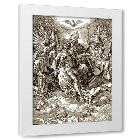 The Trinity White Modern Wood Framed Art Print by Durer, Albrecht