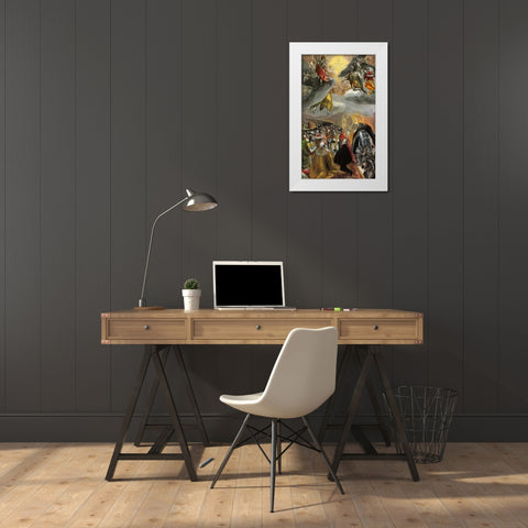 The Adoration Of The Name Of Jesus White Modern Wood Framed Art Print by El Greco