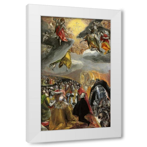 The Adoration Of The Name Of Jesus White Modern Wood Framed Art Print by El Greco