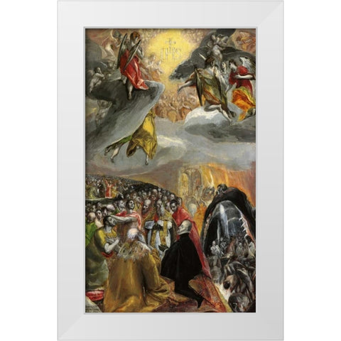 The Adoration Of The Name Of Jesus White Modern Wood Framed Art Print by El Greco