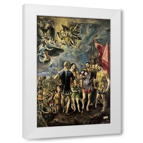 The Martyrdom Of Saint Maurice White Modern Wood Framed Art Print by Greco, El