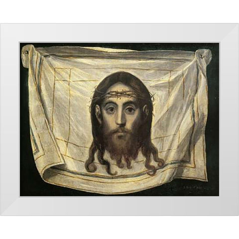 The Veil Of Saint Veronica White Modern Wood Framed Art Print by Greco, El
