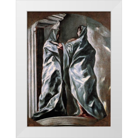 The Visitation White Modern Wood Framed Art Print by El Greco